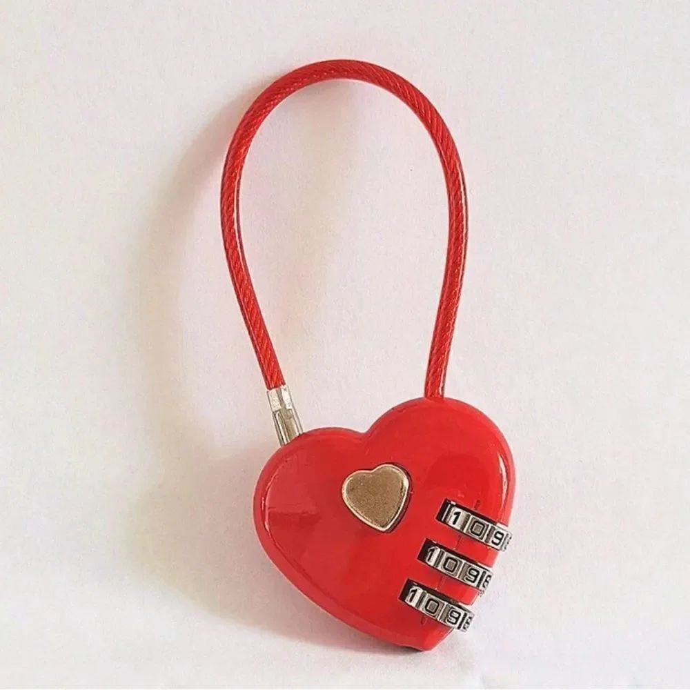 Red Heart-Shaped Combination Lock S1054